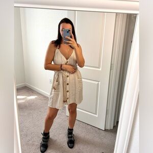 Zara Belted Dress, Spaghetti Strap Dress, Mini Dress